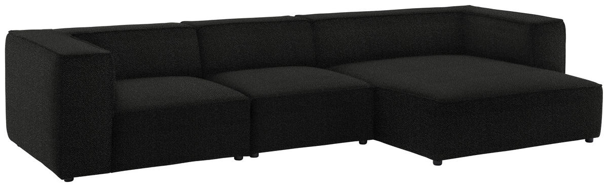 ECKSOFA in Flachgewebe Schwarz  341/164 cm  - Schwarz, Design, Kunststoff/Textil (341/164cm) - W.Schillig
