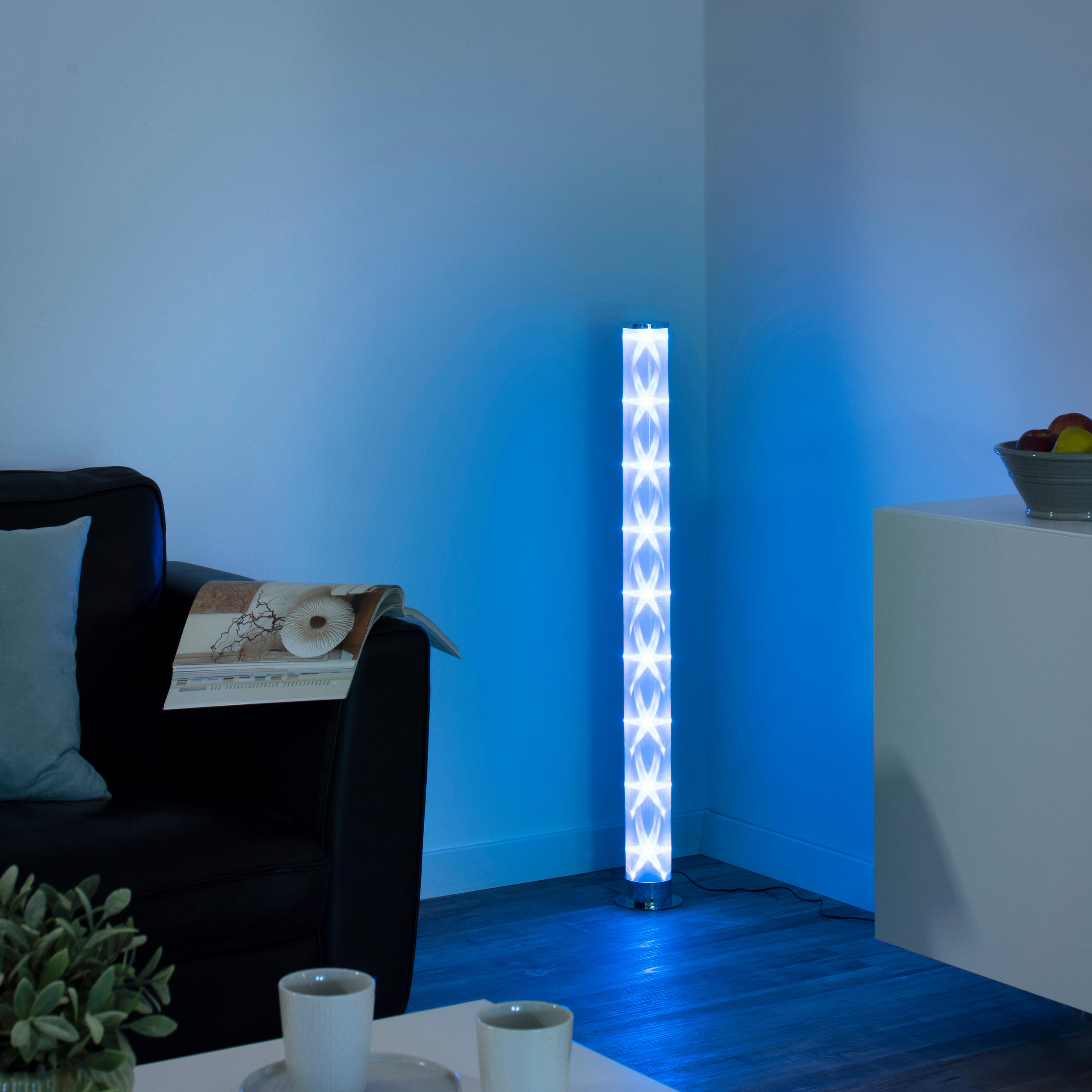 PODNA LED LAMPA - boja hroma, Osnovno, metal/plastika (8/8/100,3cm)