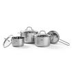 KOCHTOPFSET SAPHIRA 4-teilig  - Klar/Edelstahlfarben, Basics, Glas/Metall - Homeware Profession.