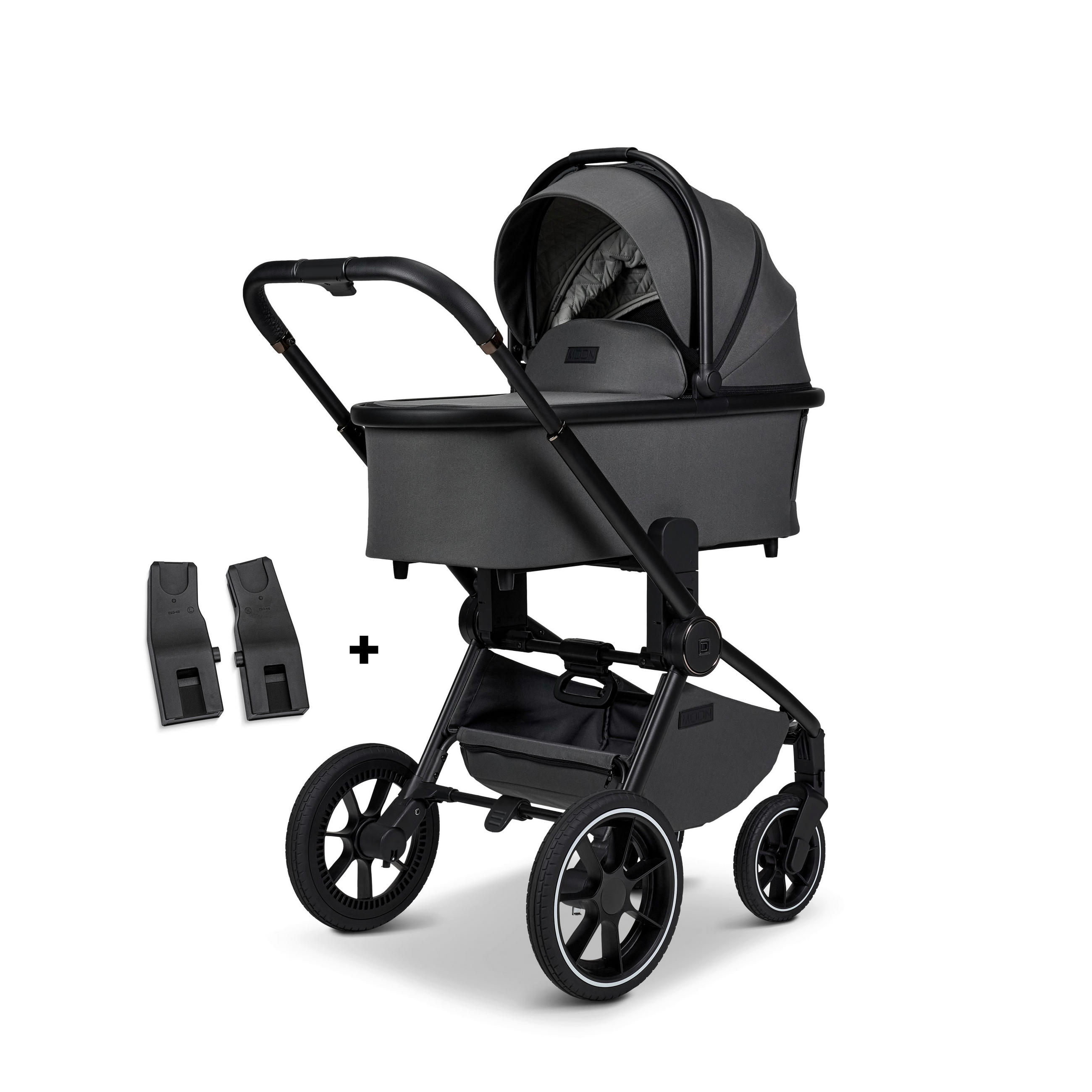 KOMBIKINDERWAGEN  Resea+  Anthra  - Anthrazit/Schwarz, Basics, Textil (98.5/58/122cm) - Moon