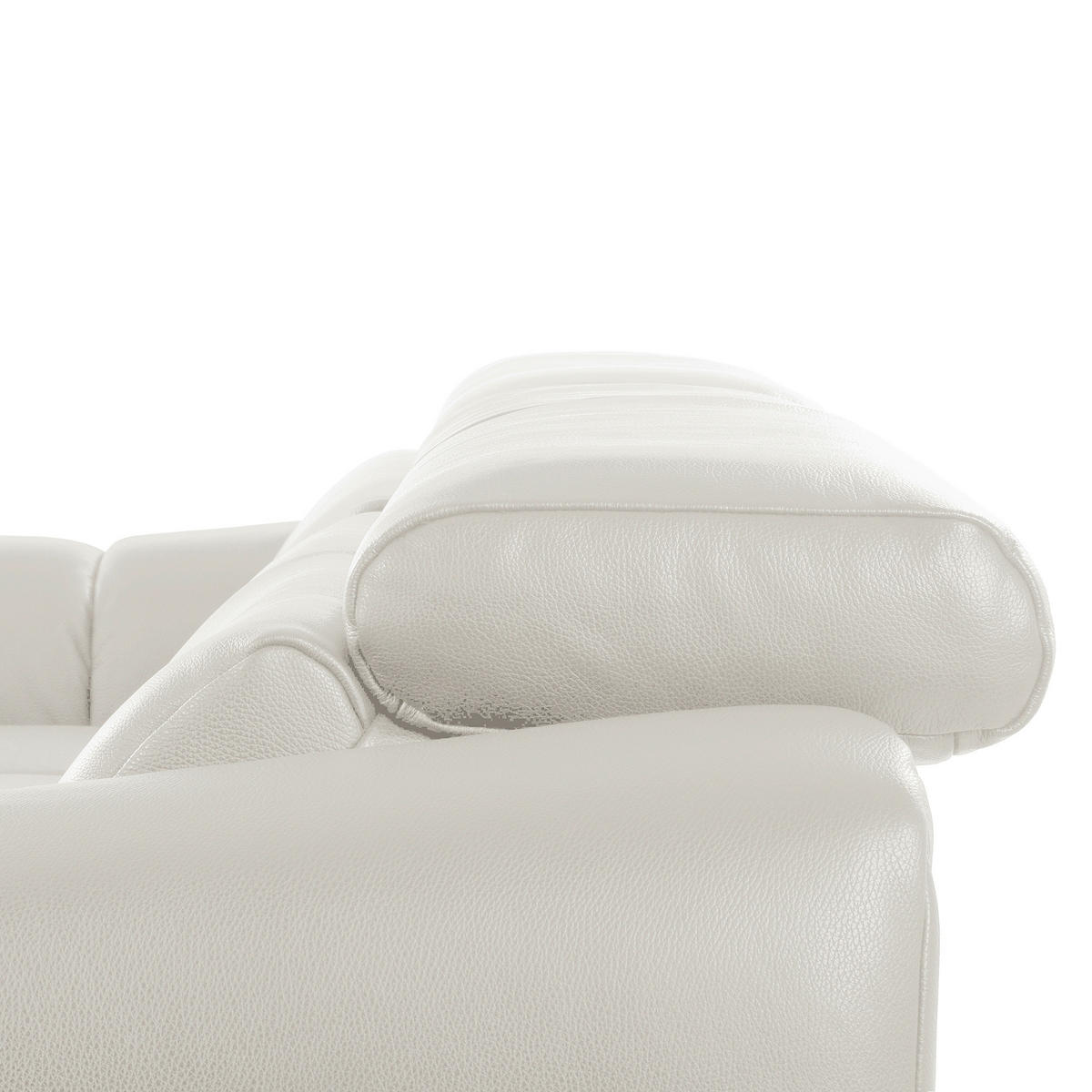 ECKSOFA AVEIRO Weiß Echtleder Bettkasten, Kopfteilverstellung, Sitzvorzug  - Schwarz/Weiß, Design, Leder/Kunststoff (177/274cm) - Livetastic