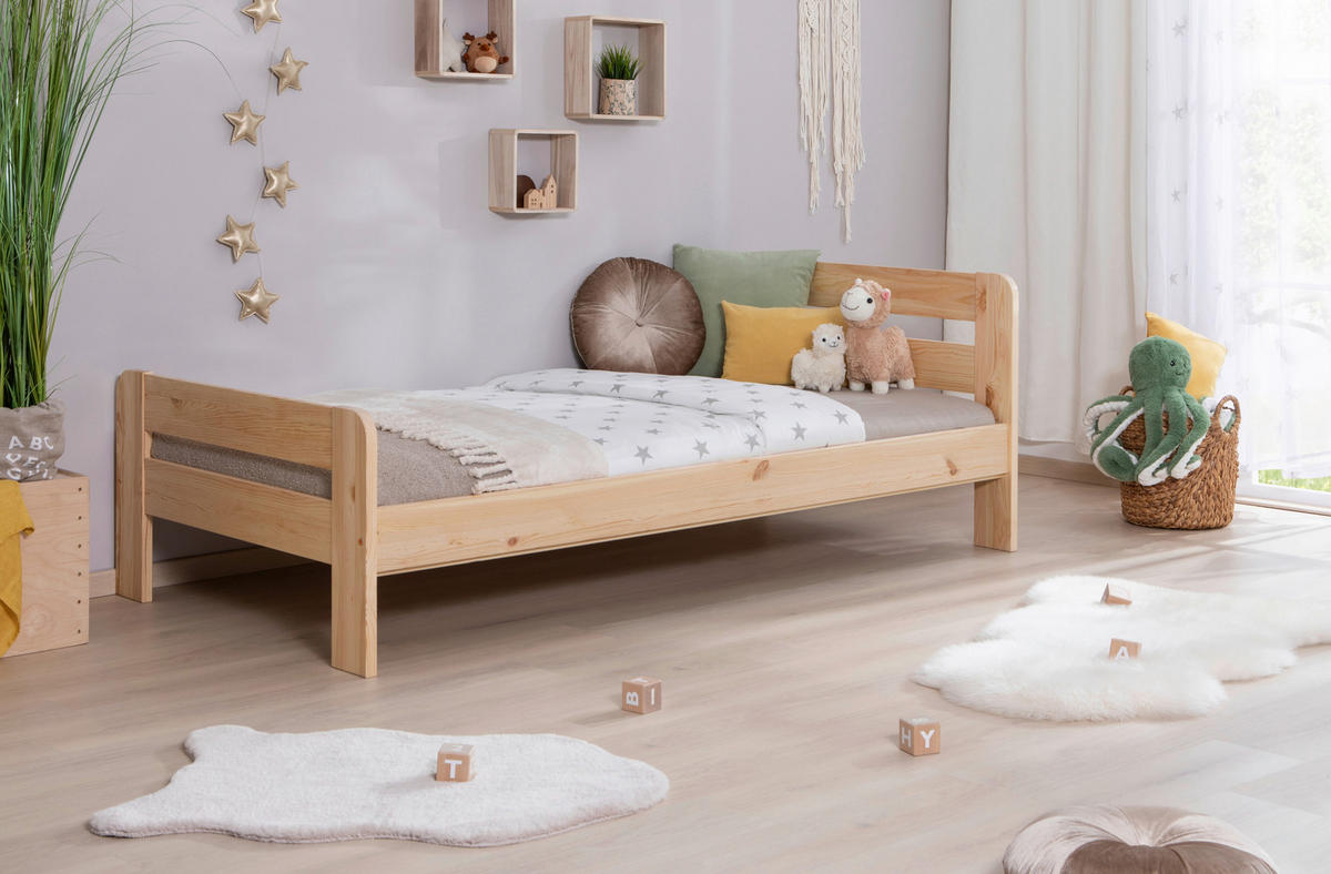 BETT in Naturfarben  - Naturfarben, MODERN, Holz (100/200cm) - Livetastic