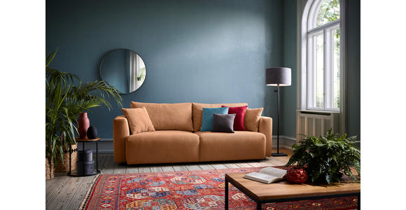 SCHLAFSOFA Cord Rostfarben - Rostfarben/Schwarz, Design, Kunststoff/Textil (250/92/105cm) - Carryhome