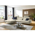 ECKSOFA in Echtleder Ecru  195/308 cm  - Ecru/Schwarz, Design, Leder/Metall (195/308cm) - Dieter Knoll