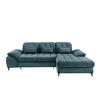 ECKSCHLAFSOFA in Cord Petrol  - Petrol/Schwarz, Modern, Textil/Metall (273/189cm) - Livetastic