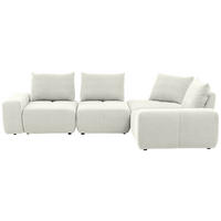 ECKSOFA in Velours Creme  326/236 cm  - Creme/Schwarz, Design, Kunststoff/Textil (326/236cm) - Xora