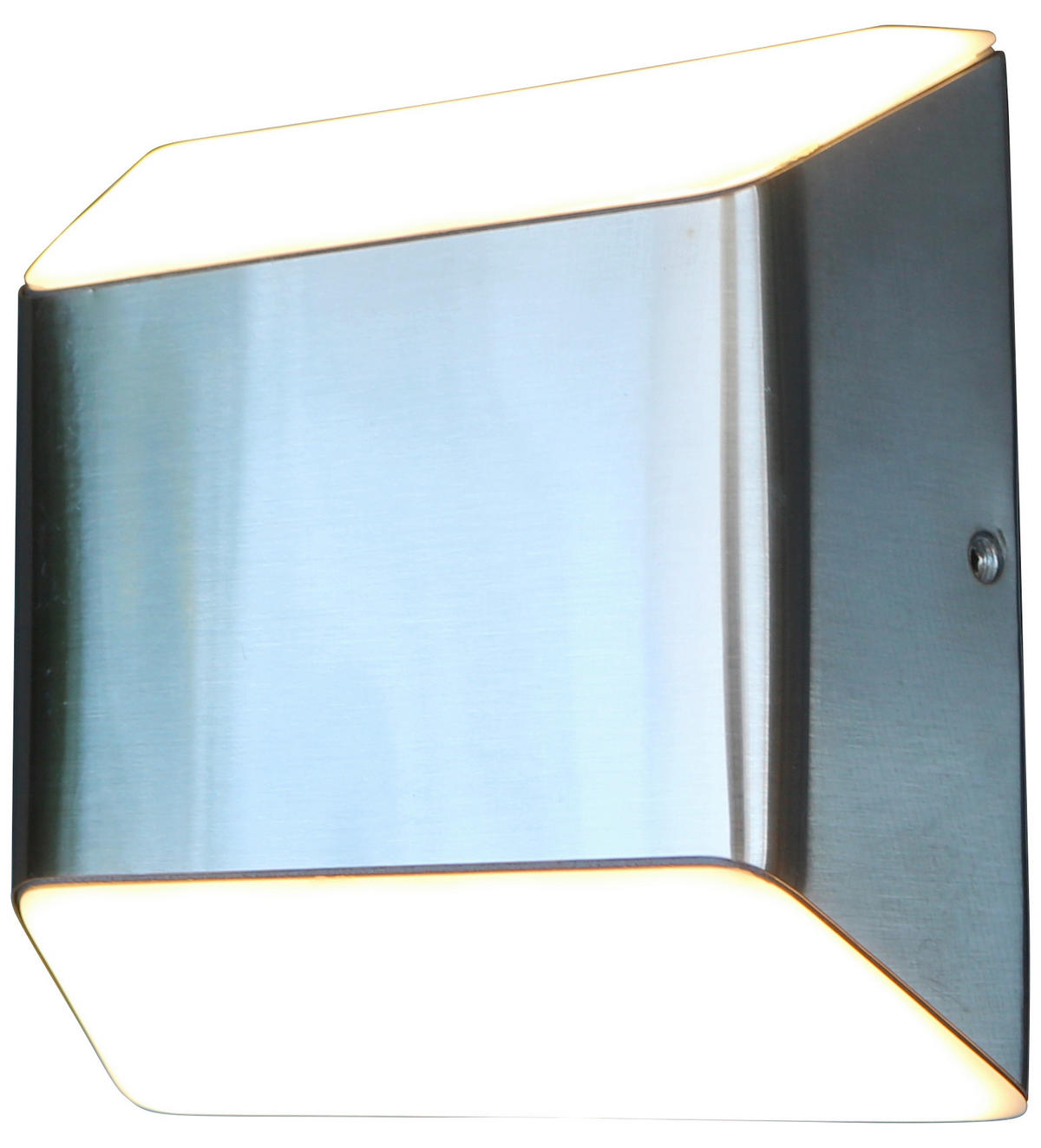 LED-AUßENLEUCHTE Floyd 12,2/12,4/4,5 cm   - Edelstahlfarben/Weiß, MODERN, Kunststoff/Metall (12,2/12,4/4,5cm)
