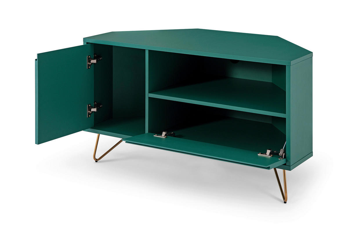 NÍZKA KOMODA, zelená, 100/58/50 cm - zelená/mosadzná, Design, kov/kompozitné drevo (100/58/50cm) - Livetastic