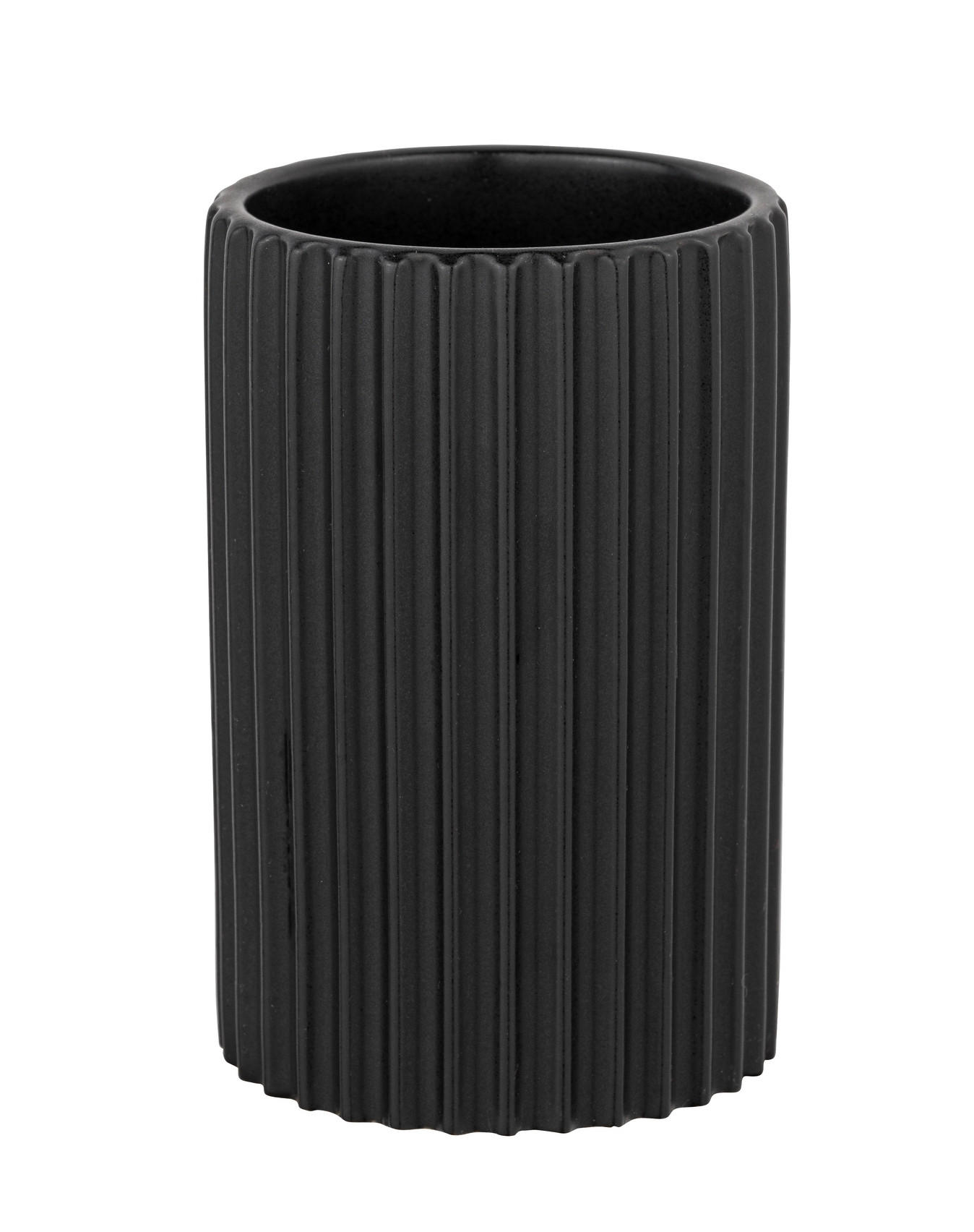 ZAHNPUTZBECHER SOLIERA  - Schwarz, KONVENTIONELL, Keramik (8/12/8cm) - Schöner Wohnen