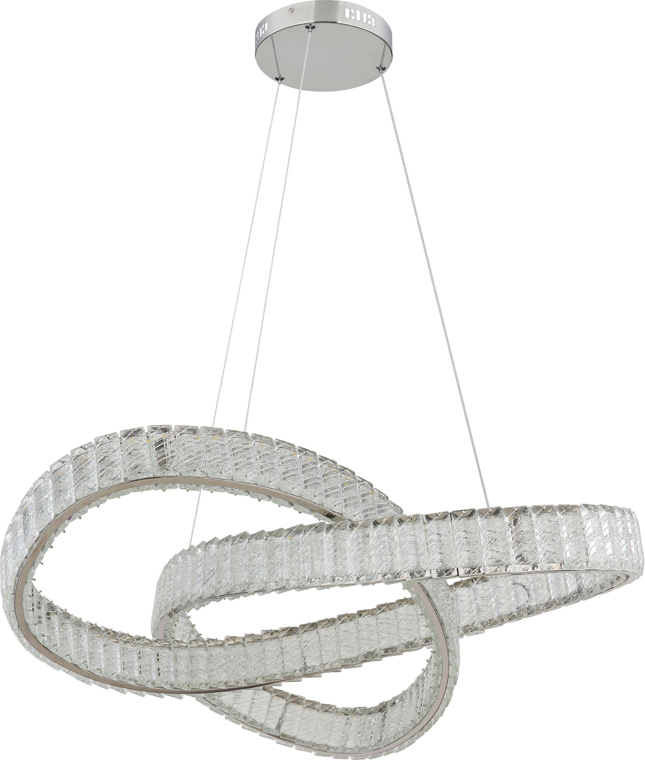 LED SVJETILJKA VISEĆA 78/120 cm Aosta - boje kroma, Basics, staklo/metal (78/120cm) - Glandor