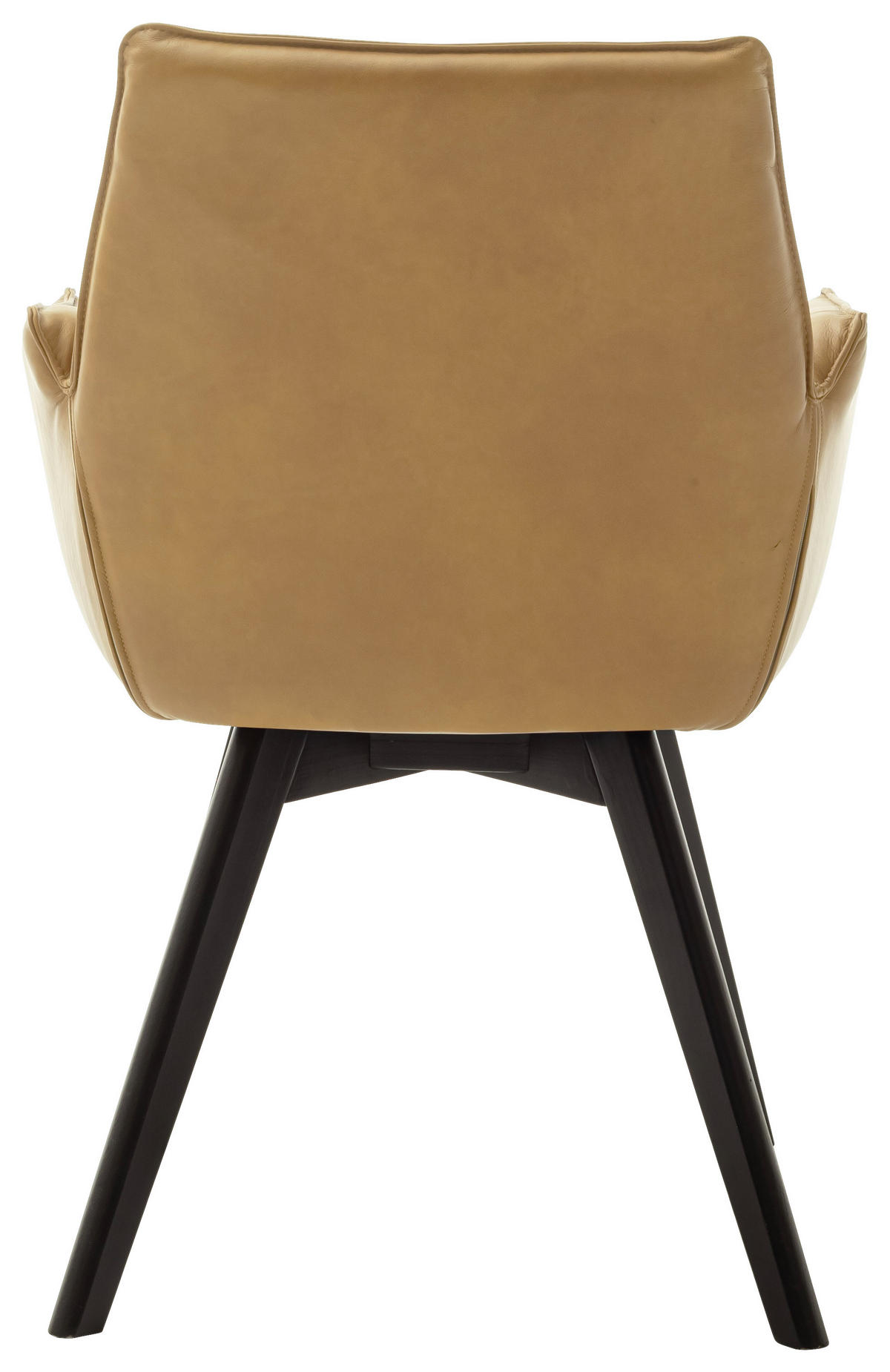 ARMLEHNSTUHL  in Echtleder naturbelassen  - Currygelb/Schwarz, Konventionell, Leder/Holz (61/87/63cm) - Linea Natura