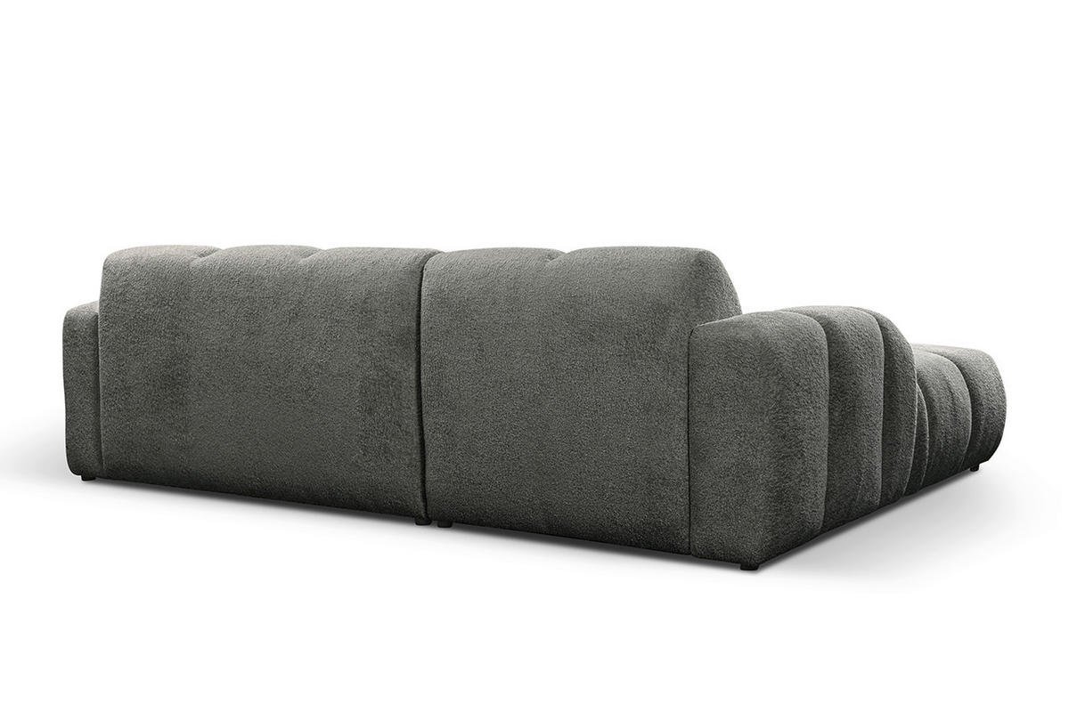 ECKSOFA links montierbar  VENTO Grau Struktur  - Schwarz/Grau, Design, Holz/Textil (175/255cm) - MID.YOU