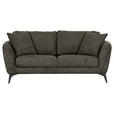 2-SITZER-SOFA in Chenille Dunkelgrau  - Dunkelgrau/Schwarz, KONVENTIONELL, Textil/Metall (190/70/98cm) - Carryhome