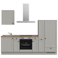KÜCHENLEERBLOCK 270 cm   in Grau, Eiche dunkel  - Eiche dunkel/Schwarz, MODERN, Holzwerkstoff/Metall (270cm) - Nobilia