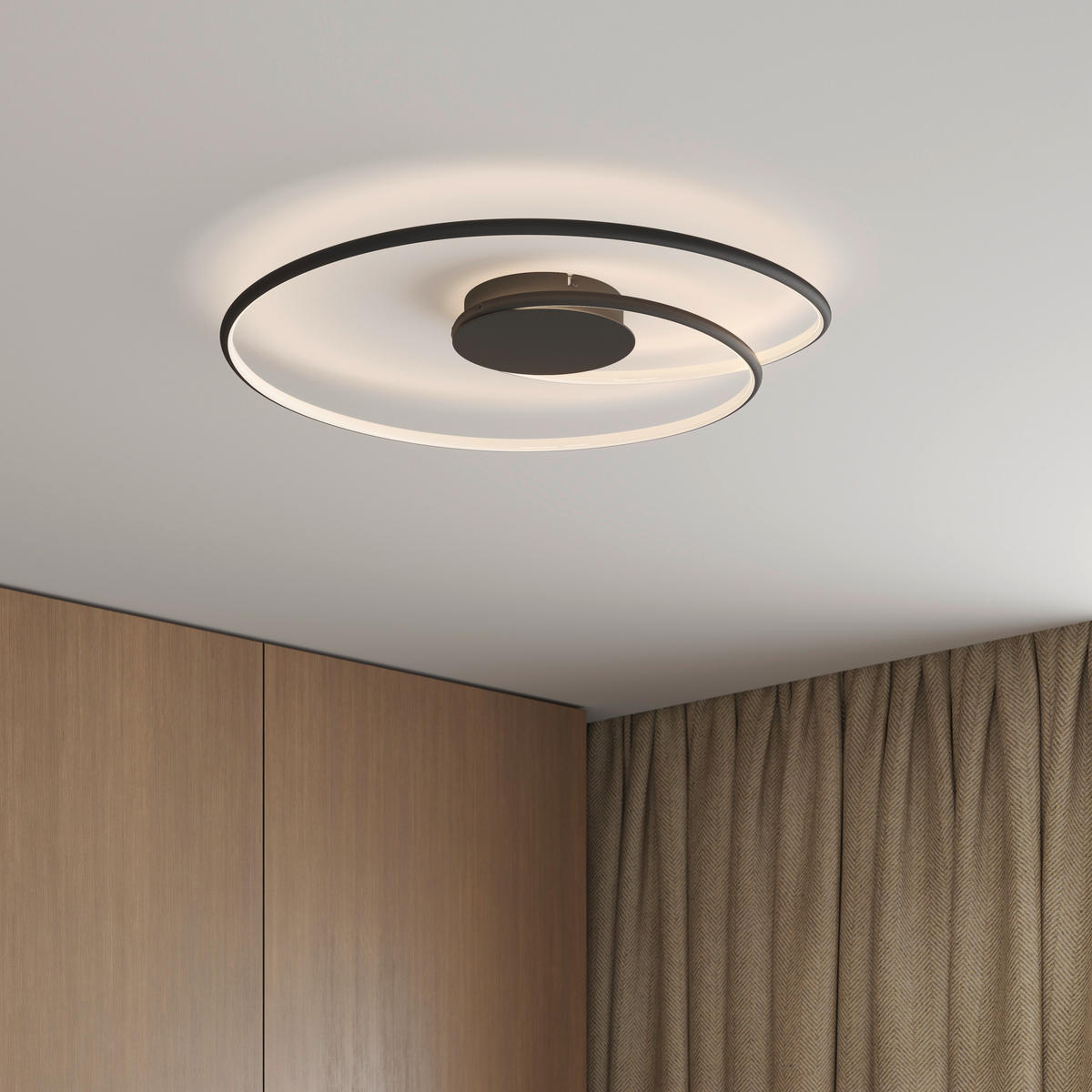 LED-DECKENLEUCHTE Birmingham 67/10 cm   - Schwarz, LIFESTYLE, Kunststoff/Metall (67/10cm) - Novel
