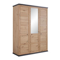 NYÍLÓAJTÓS SZEKRÉNY sötétszürke, Artisan tölgy  - nikkelszínű/Artisan tölgy, Romantik / Landhaus, faalapú anyag/üveg (154/209/60cm) - Hom`in