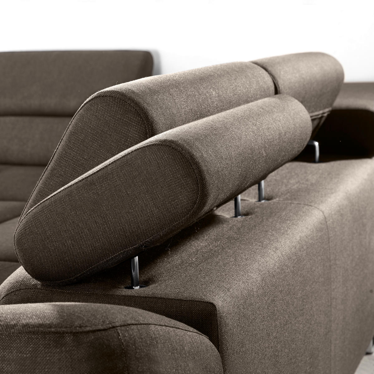 ECKSOFA in Webstoff Braun  - Braun, Design, Textil/Metall (235/280cm) - Hom`in