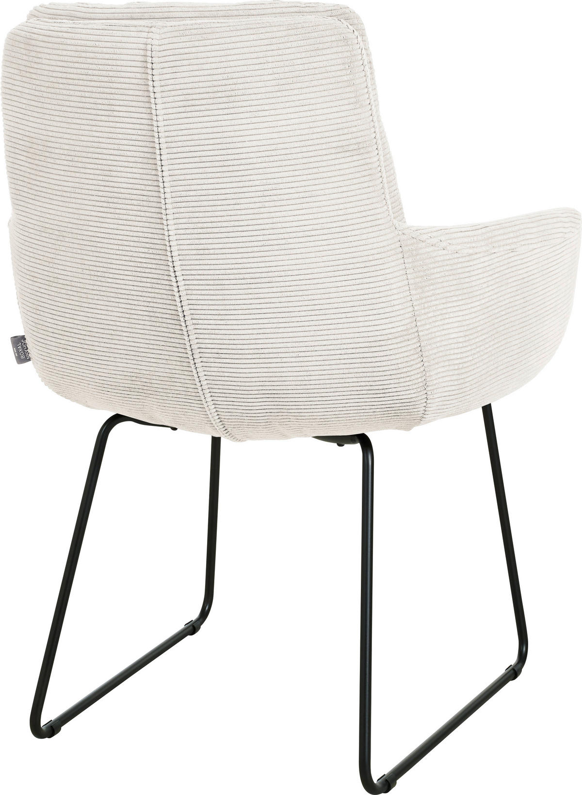 ARMLEHNSTUHL  in Cord  - Weiss/Schwarz, Design, Textil/Metall (63/90/69cm) - Johann Jakob