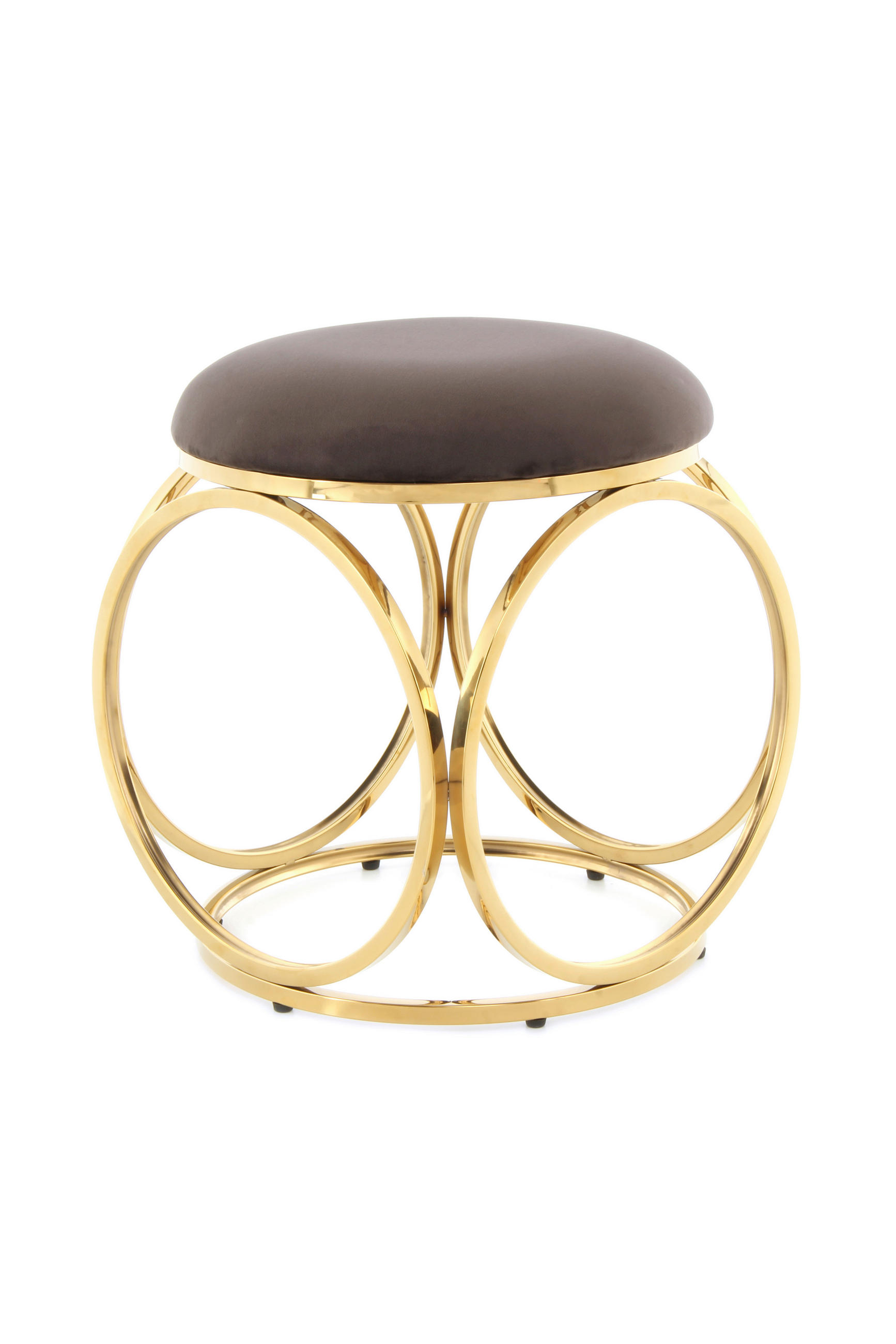 PALL i metall, textil taupe, guldfärgad  - guldfärgad/taupe, Design, metall/textil (40/49/40cm) - Kayoom