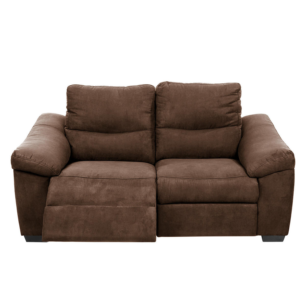 2-SITZER-SOFA Flachgewebe Mokka  - Schwarz/Mokka, Design, Holz/Textil (174/97/97cm) - Livetastic