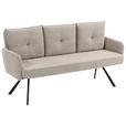SITZBANK 180/93/67 cm Cord Beige Metall  - Beige/Schwarz, Design, Textil/Metall (180/93/67cm) - Novel
