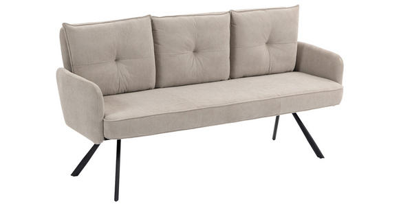 SITZBANK 180/93/67 cm Cord Beige Metall  - Beige/Schwarz, Design, Textil/Metall (180/93/67cm) - Novel
