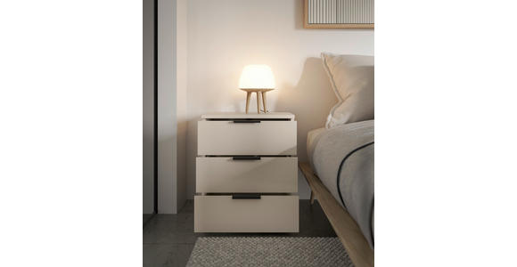 NACHTSCHRANK 45/61/40 cm - Kaschmir/Schwarz, Basics, Holzwerkstoff/Kunststoff (45/61/40cm) - Carryhome