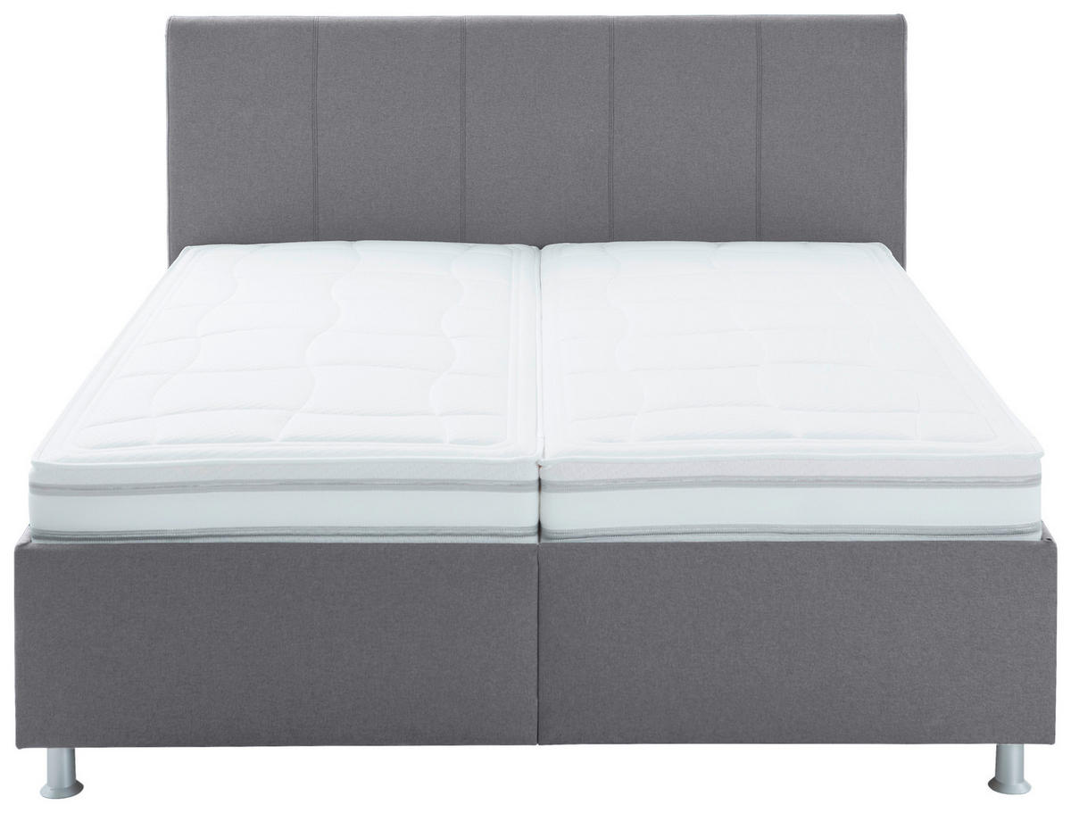 POLSTERBETT 200/200 cm  in Grau  - Weiss/Silberfarben, Konventionell, Holz/Holzwerkstoff (200/200cm) - Beldomo - Sleep
