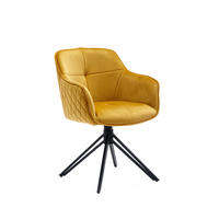 DREHSTUHL Samt Gelb  - Gelb/Schwarz, MODERN, Textil/Metall (59/83/60cm) - Livetastic