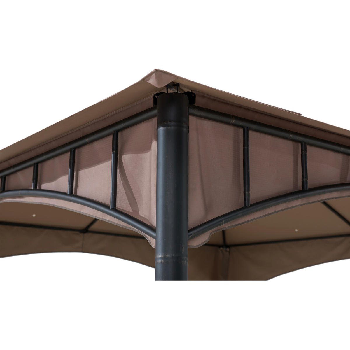 PAVILLON 340/304/340 cm Stahl  - Sandfarben/Bronzefarben, Basics, Kunststoff/Metall (340/304/340cm) - Modante