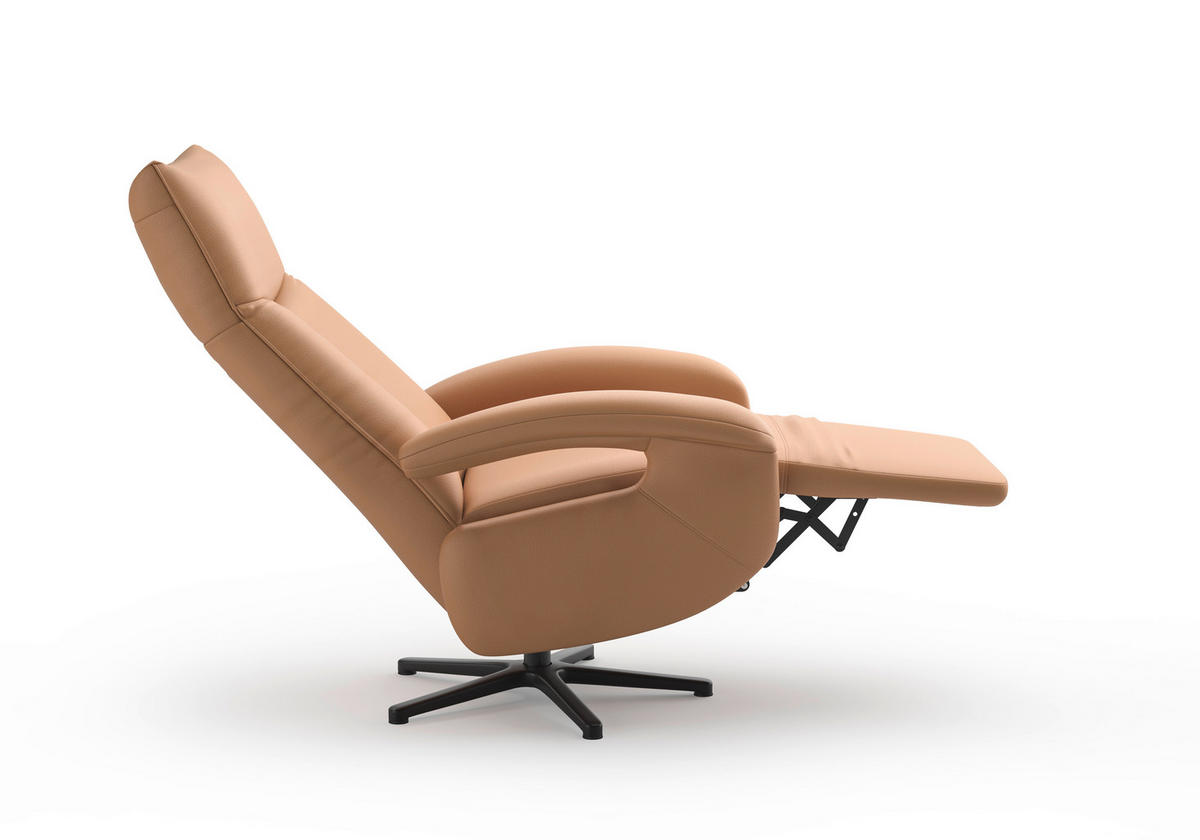 SESSEL in Echtleder Cappuccino  - Schwarz/Cappuccino, Konventionell, Leder/Metall (74/112/82cm) - Sit & More