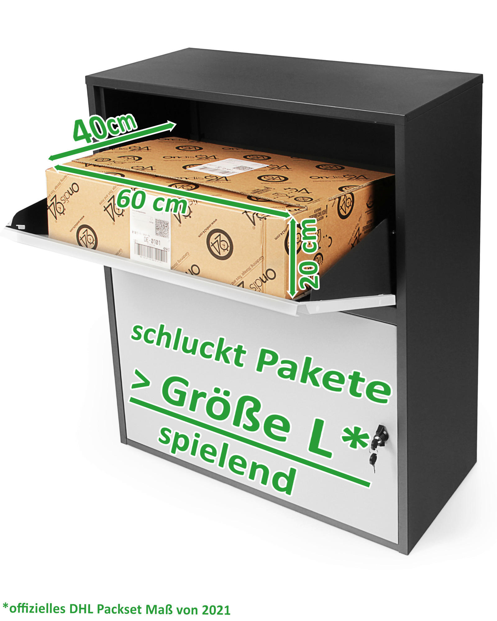 PAKETBOX Grau, Schwarz  - Schwarz/Grau, Basics, Metall (82/103/38cm) - Ambia Garden