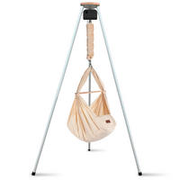 FEDERWIEGE Set inkl. Tipi-Gestell und Motor  Beige, Weiß  - Beige/Weiß, Basics, Kunststoff/Textil (135/194/135cm) - SCHMUSEWOLKE