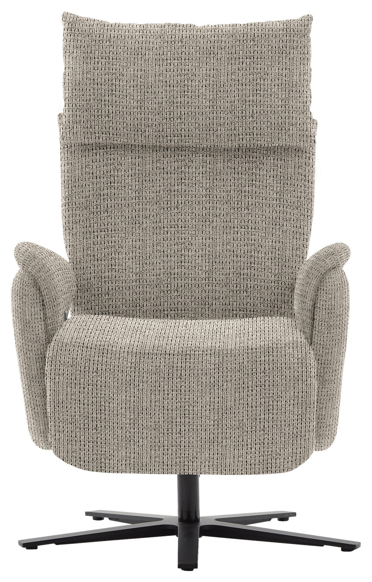 FERNSEHSESSEL in Struktur Hellgrau  - Hellgrau/Schwarz, Modern, Textil/Metall (73/113-117/85cm) - Cantus
