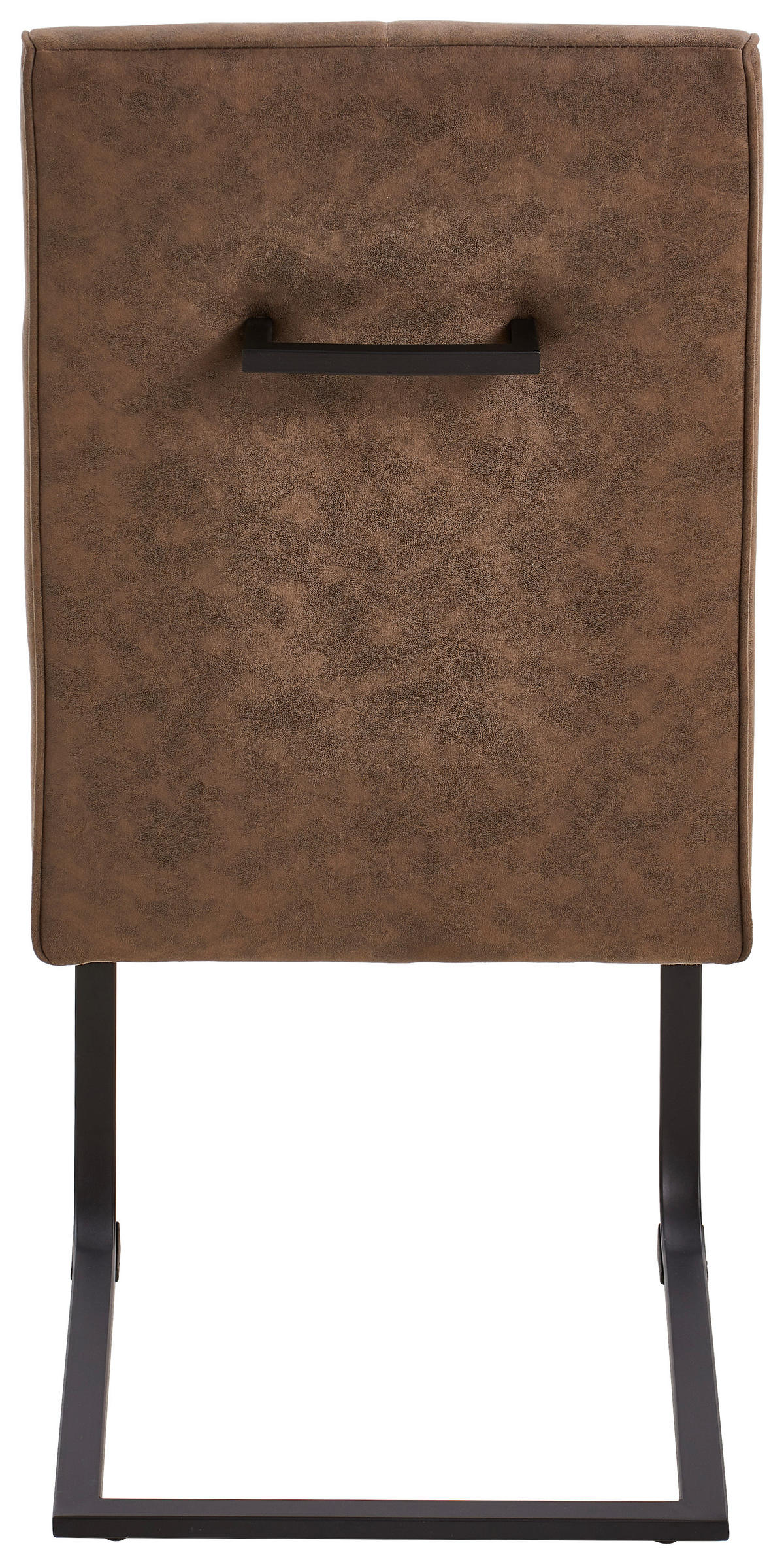 SCHWINGSTUHL  in Eisen Mikrofaser  - Schwarz/Braun, Modern, Holz/Textil (47/98/62cm) - Livetastic