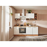 KÜCHENBLOCK 220 cm   in Weiß, Eichefarben  - Eichefarben/Weiß, MODERN, Holzwerkstoff (220cm) - Respekta