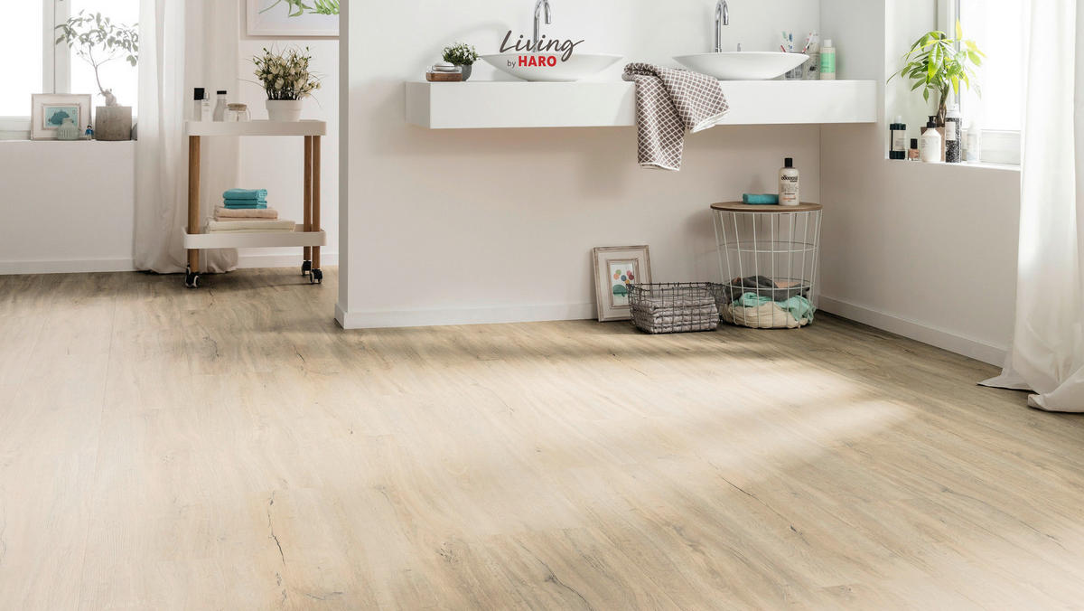 VINYLBODEN  per  m² - Sandfarben, Design, Holzwerkstoff (128,2/23,5/0,65cm) - Living by HARO