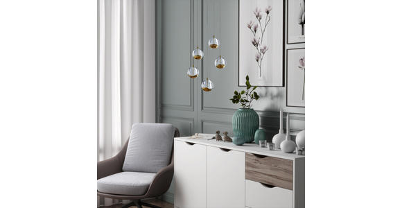 LED-HÄNGELEUCHTE 30/150 cm   - Goldfarben, Design, Glas/Metall (30/150cm) - Dieter Knoll