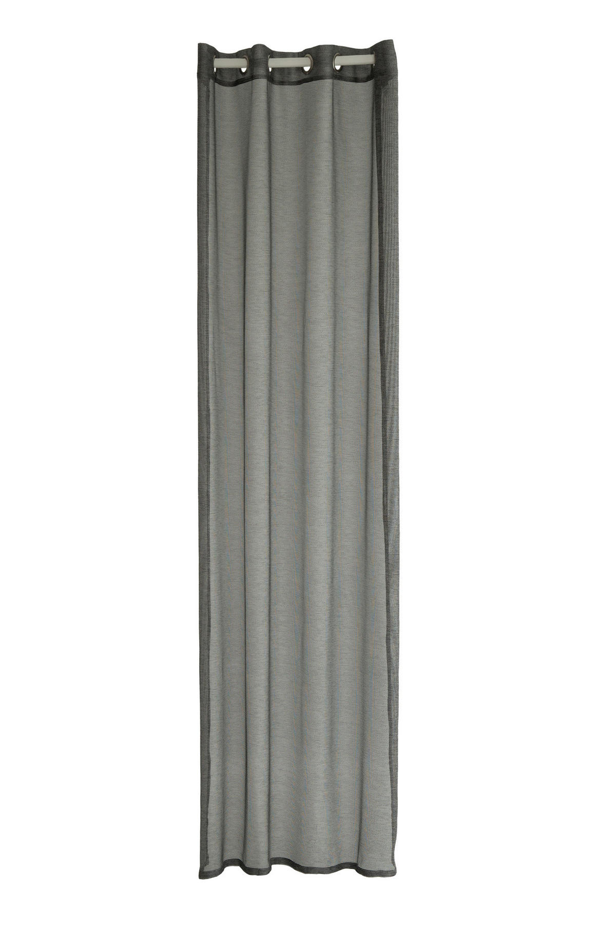 ÖSENVORHANG transparent  - Anthrazit/Silberfarben, Basics, Textil (140/245cm)