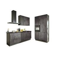 ECKKÜCHE XO 10 220/120 cm  in Graphitfarben, Schwarz, Eiche dunkel  - Eiche dunkel/Chromfarben, Design, Holzwerkstoff/Metall (220/120cm) - Xora
