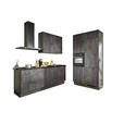 ECKKÜCHE XO 10 220/120 cm  in Graphitfarben, Schwarz, Eiche dunkel  - Eiche dunkel/Chromfarben, Design, Holzwerkstoff/Metall (220/120cm) - Xora