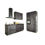ECKKÜCHE XO 10 220/120 cm  in Graphitfarben, Schwarz, Eiche dunkel  - Eiche dunkel/Chromfarben, Design, Holzwerkstoff/Metall (220/120cm) - Xora