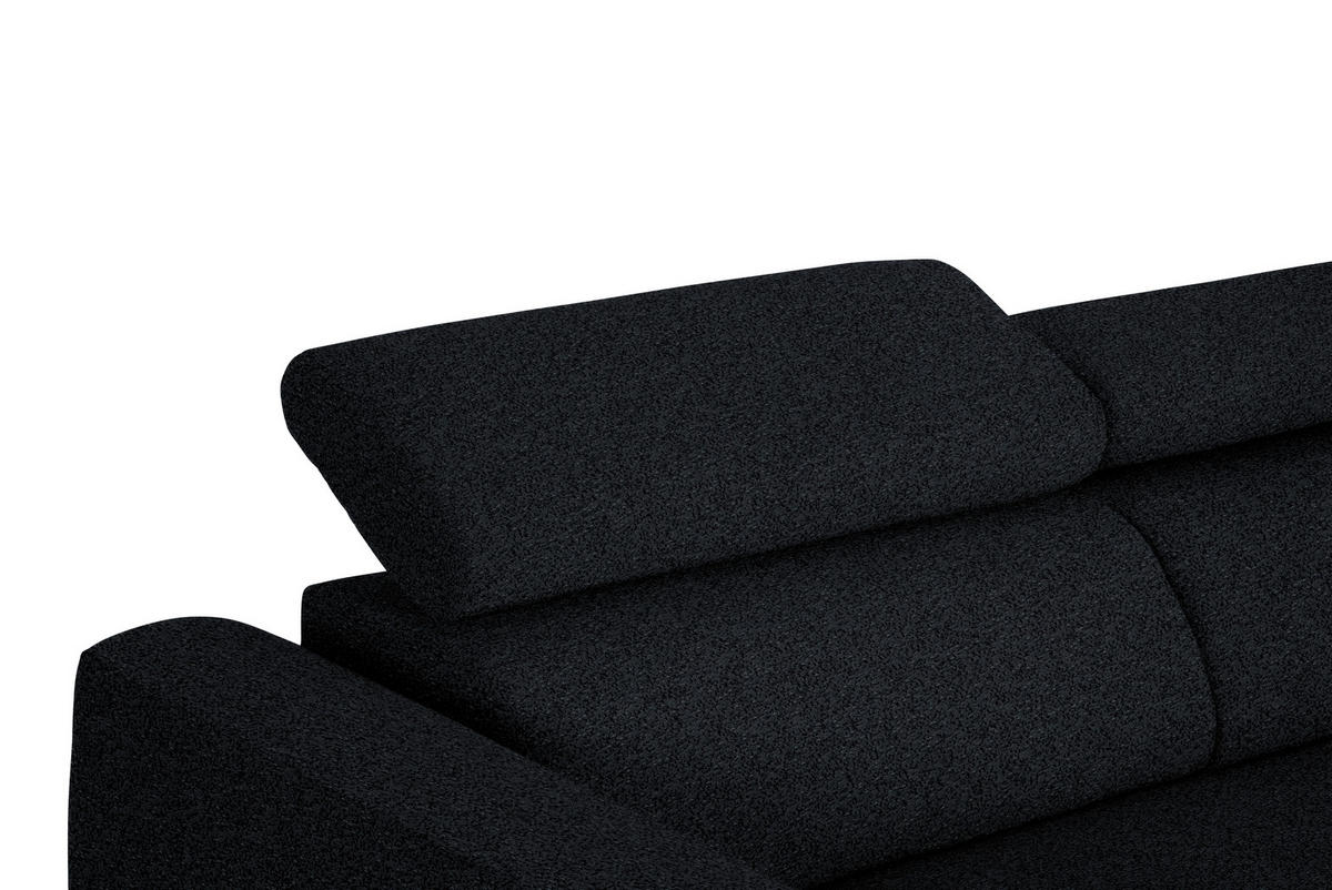ECKSOFA in Chenille Anthrazit  280/205 cm  - Anthrazit/Schwarz, Design, Textil/Metall (280/205cm) - Xora