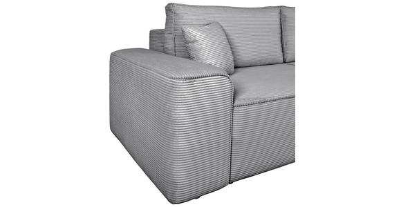 SCHLAFSOFA  mit Rücken echt, Armteil links, Armteil rechts Cord Grau  - Schwarz/Grau, Design, Kunststoff/Textil (261/95/108cm) - Xora