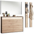 GARDEROBE 4-teilig  in 180/190/24,3 cm  - Schwarz/Eiche Artisan, KONVENTIONELL, Glas/Holzwerkstoff (180/190/24,3cm) - Voleo