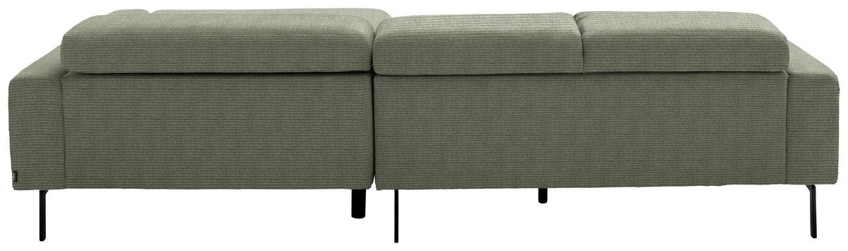ECKSOFA Cord Olivgrün  - Schwarz/Olivgrün, Design, Textil/Metall (215-217/293cm) - Schöner Wohnen