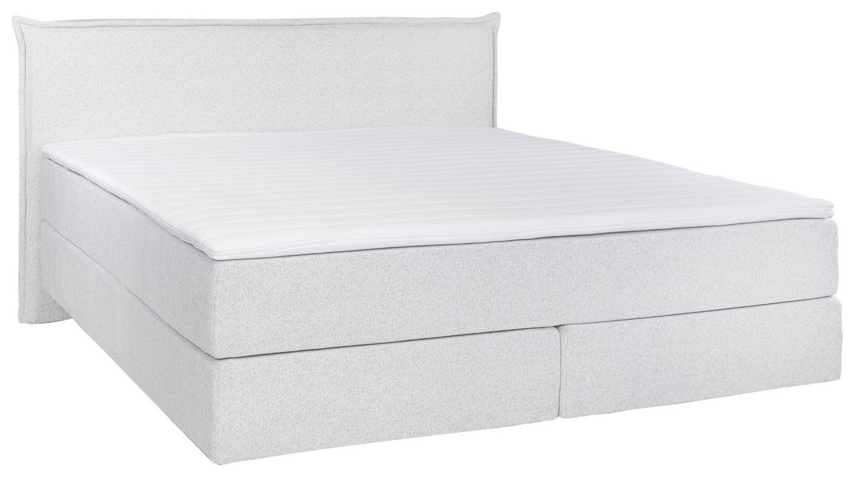 BOXSPRINGBETT 160/200 cm,  in Beige, Matratze, gepolstertes Kopfteil, Topper, H3 + H3 = fest  - Beige/Schwarz, Trend, Textil (160/200cm) - Chameo