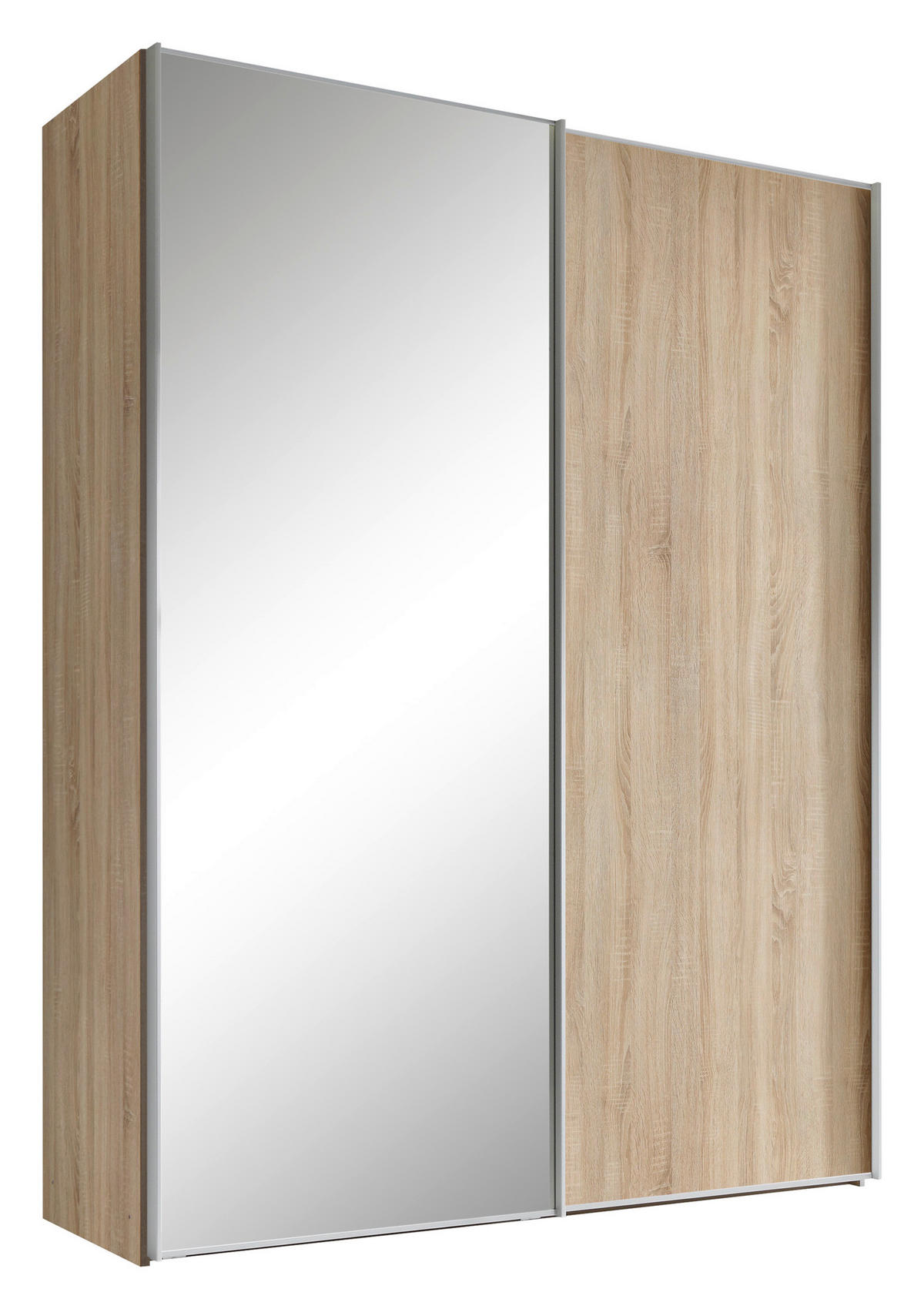 FÜGGESZTETT TOLÓAJTÓS SZEKRÉN Sonoma tölgy  - Sonoma tölgy/alumínium színű, Design, faalapú anyag/Üveg (167/222/68cm) - Moderano