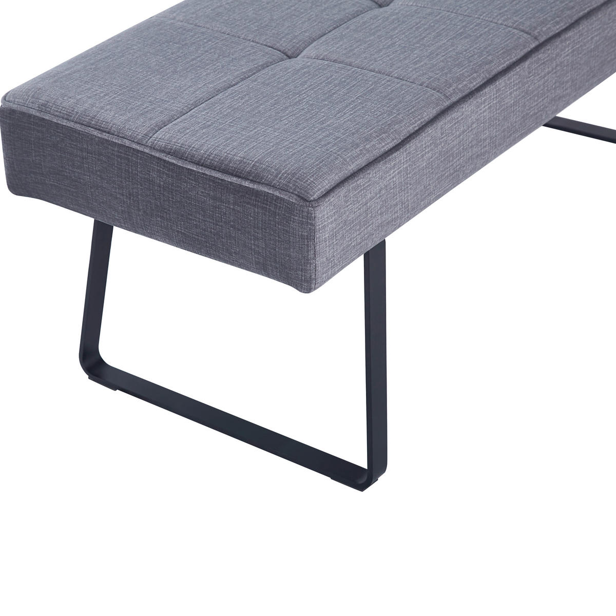 SITZBANK in Metall, Textil Dunkelgrau  - Dunkelgrau/Schwarz, KONVENTIONELL, Textil/Metall (140/49/47cm) - MID.YOU