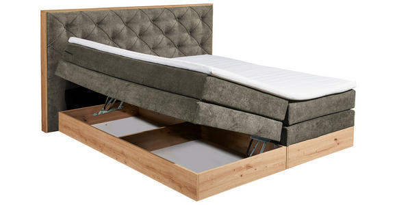 BOXSPRINGBETT 180/200 cm  in Braun, Grau, Naturfarben  - Braun/Naturfarben, KONVENTIONELL, Holzwerkstoff/Kunststoff (180/200cm) - Esposa